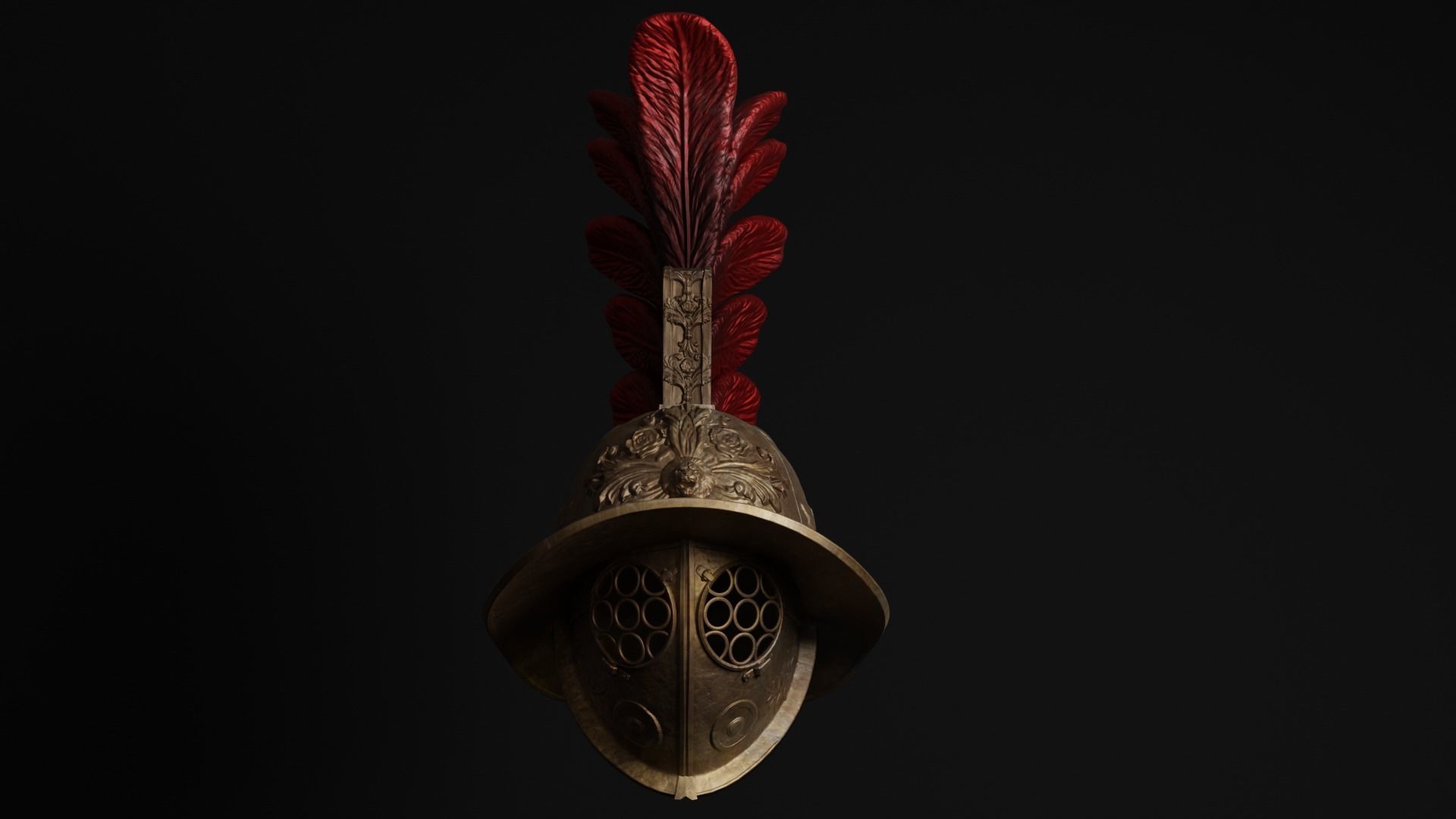 Gladiator Helmet Low-poly 3D model_1