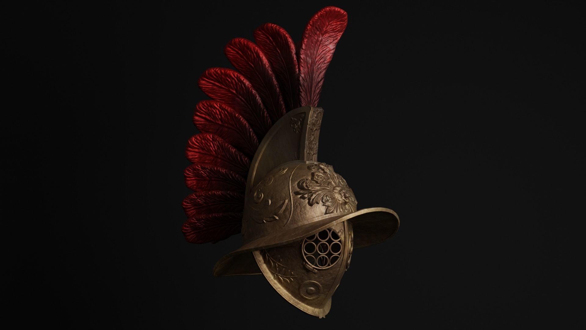 Gladiator Helmet Low-poly 3D model_5