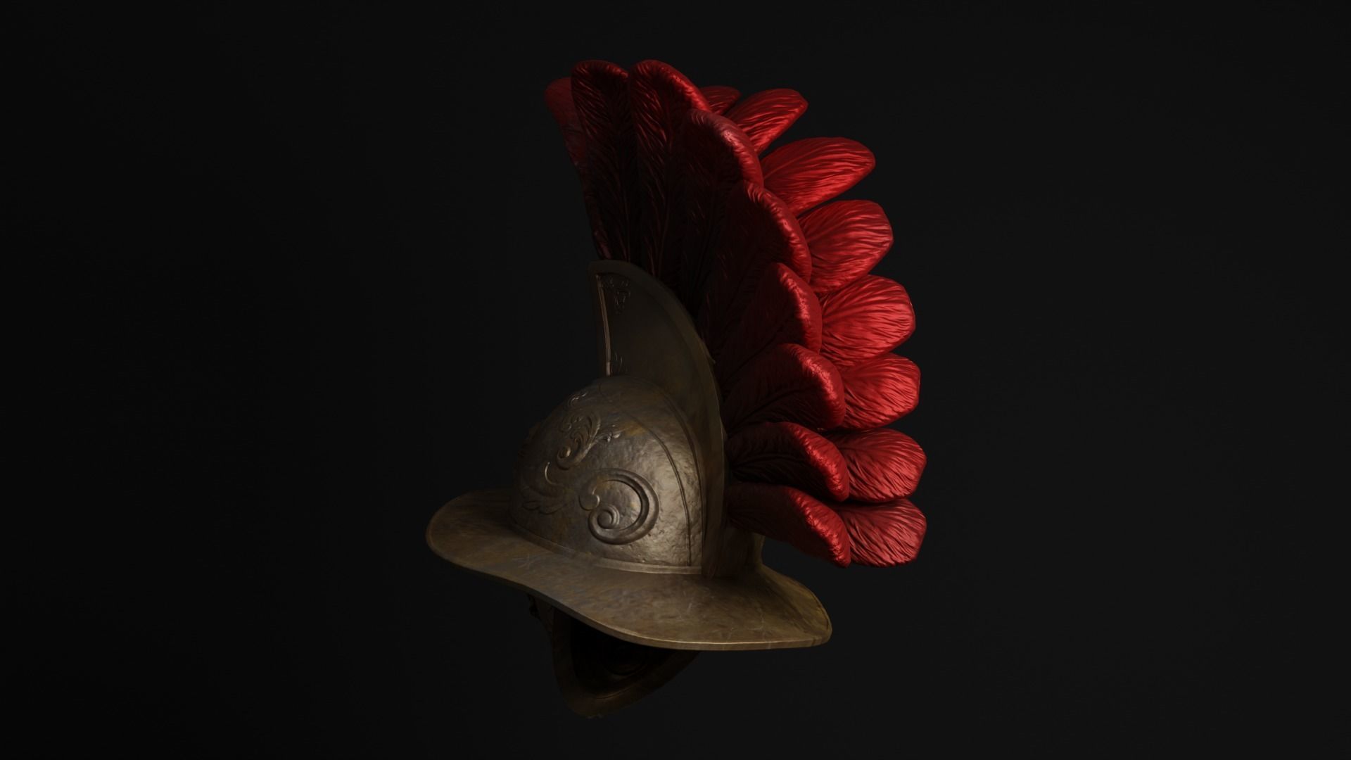 Gladiator Helmet Low-poly 3D model_3