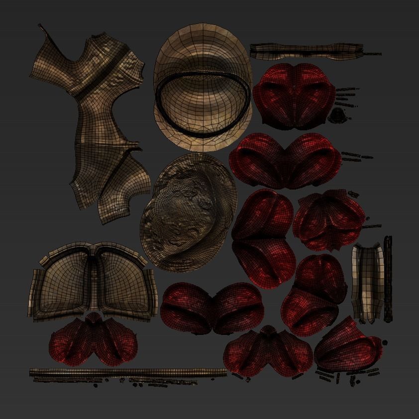 Gladiator Helmet Low-poly 3D model_7