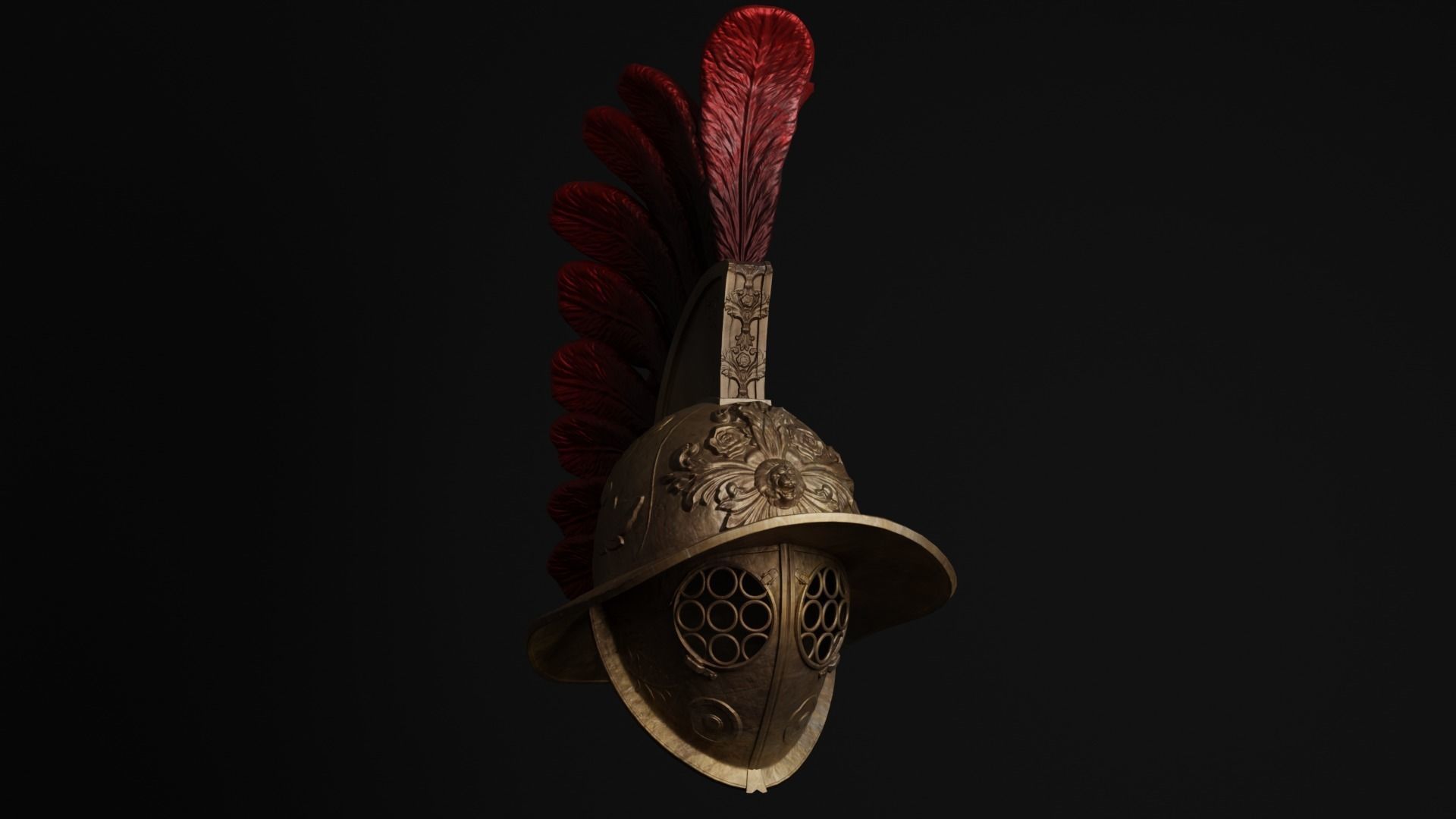 Gladiator Helmet Low-poly 3D model_6