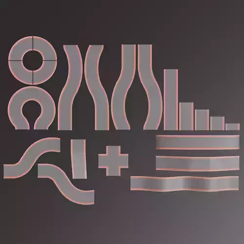 Race Track Parts - Low Poly Low-poly 3D model