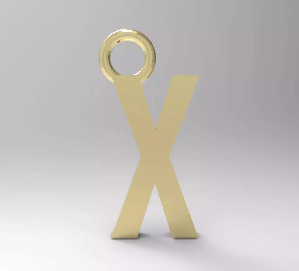 ALPHABET LATTER X PENDANT 3D print model_0