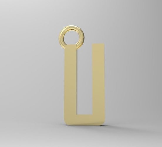 ALPHABET LATTER U PENDANT 3D print model