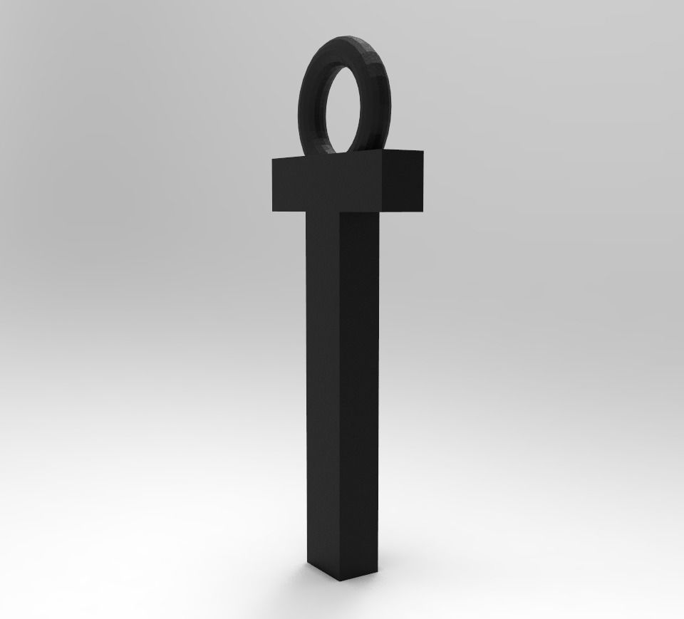 ALPHABET LATTER T PENDANT 3D print model_6