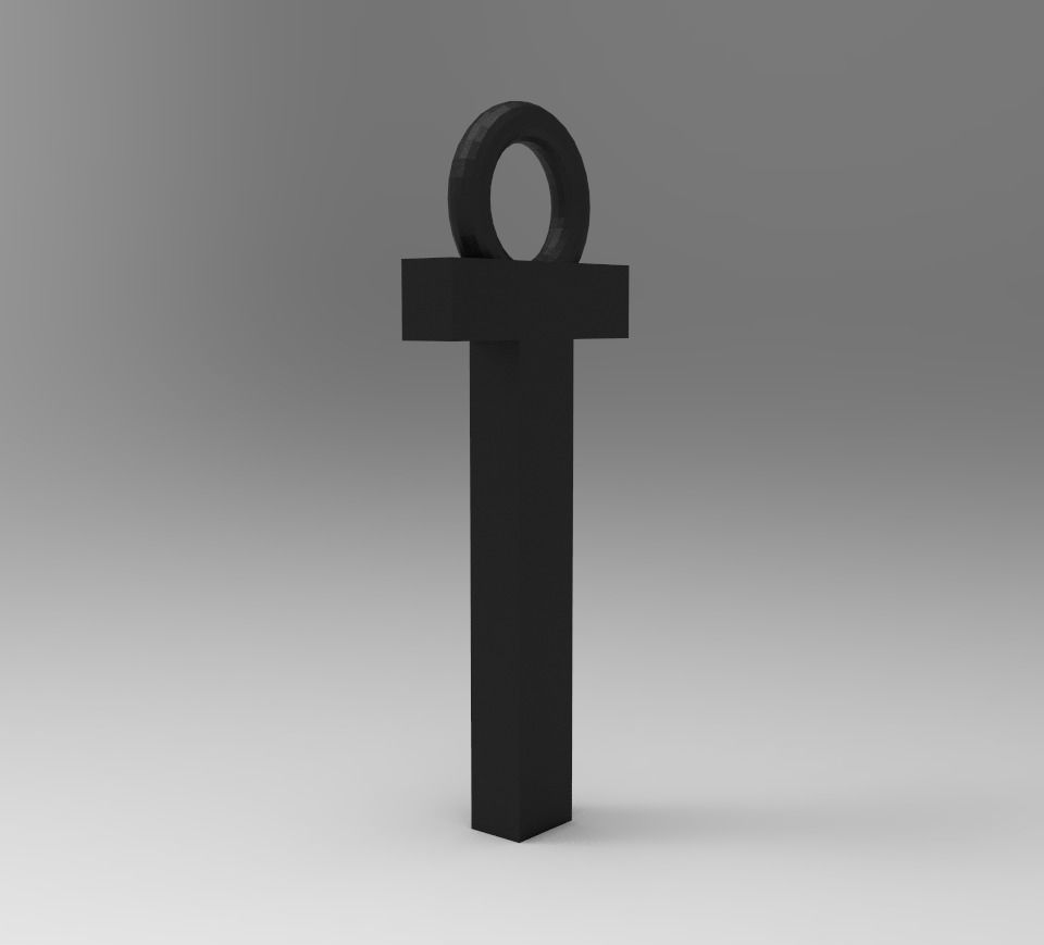 ALPHABET LATTER T PENDANT 3D print model_5