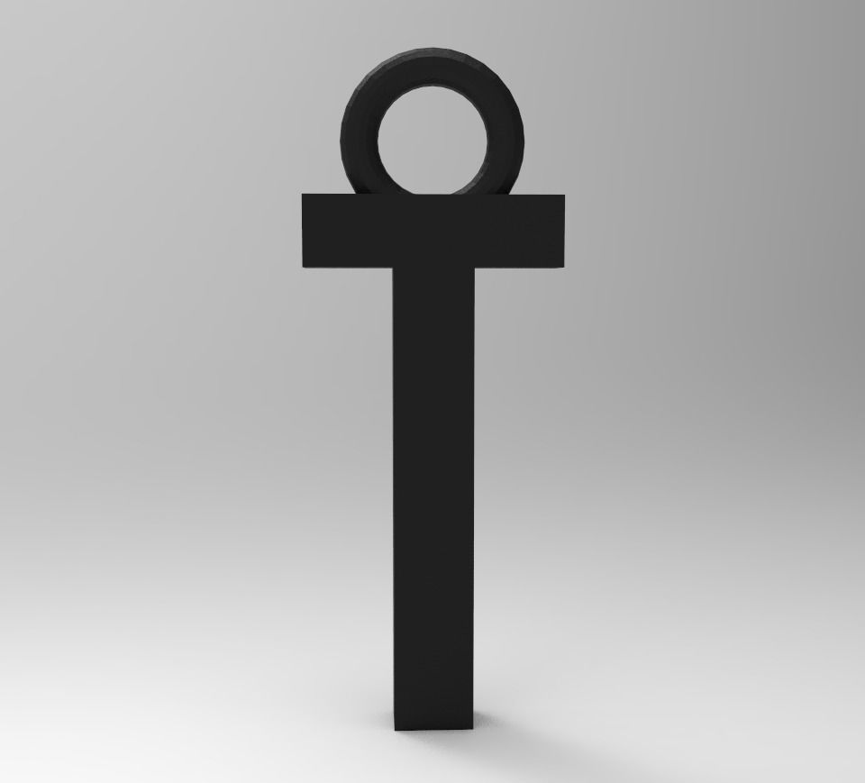ALPHABET LATTER T PENDANT 3D print model_7