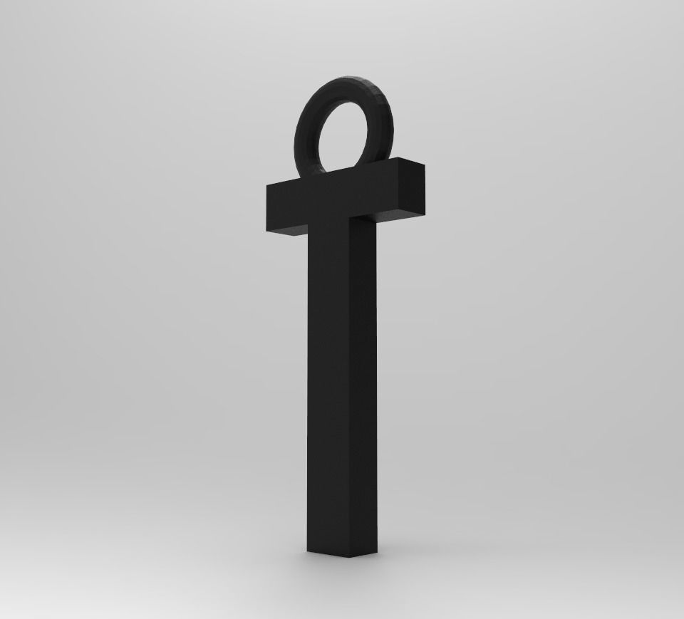 ALPHABET LATTER T PENDANT 3D print model_4