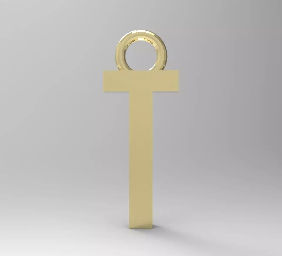 ALPHABET LATTER T PENDANT 3D print model_0