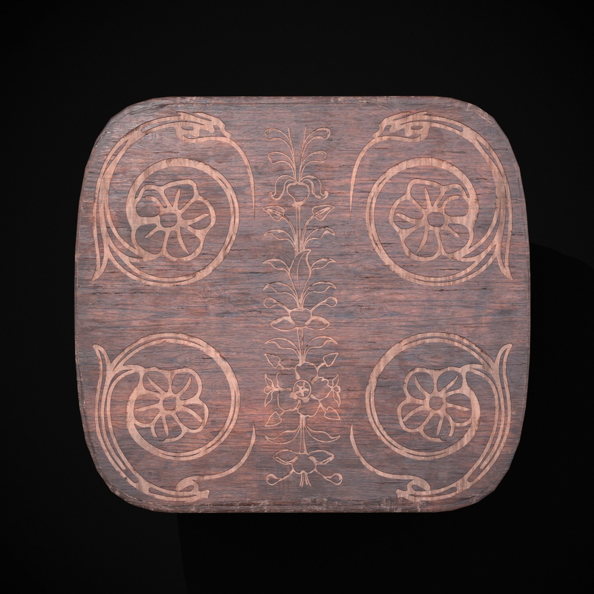 Renaissance Round Table Low-poly 3D model_7