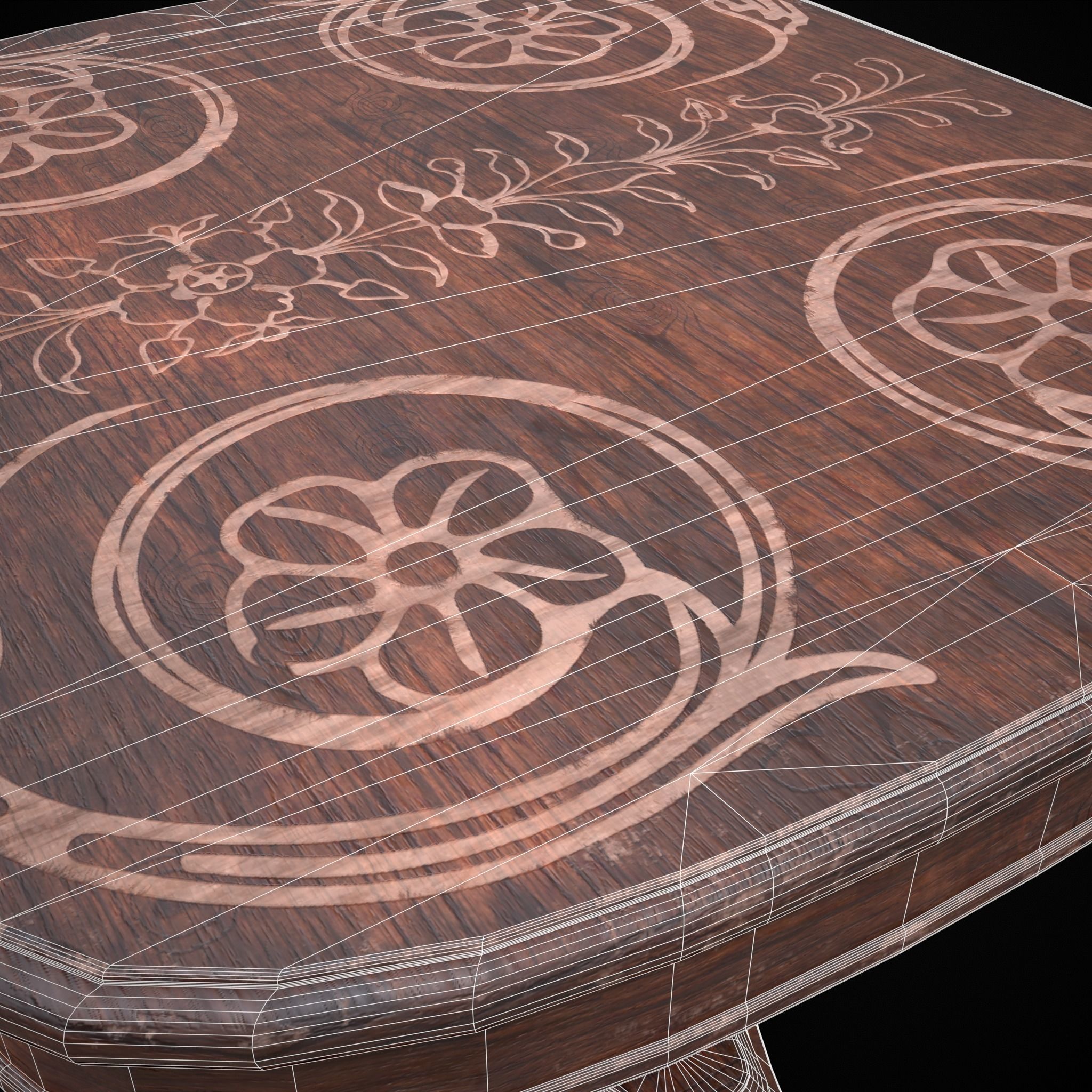 Renaissance Round Table Low-poly 3D model_14