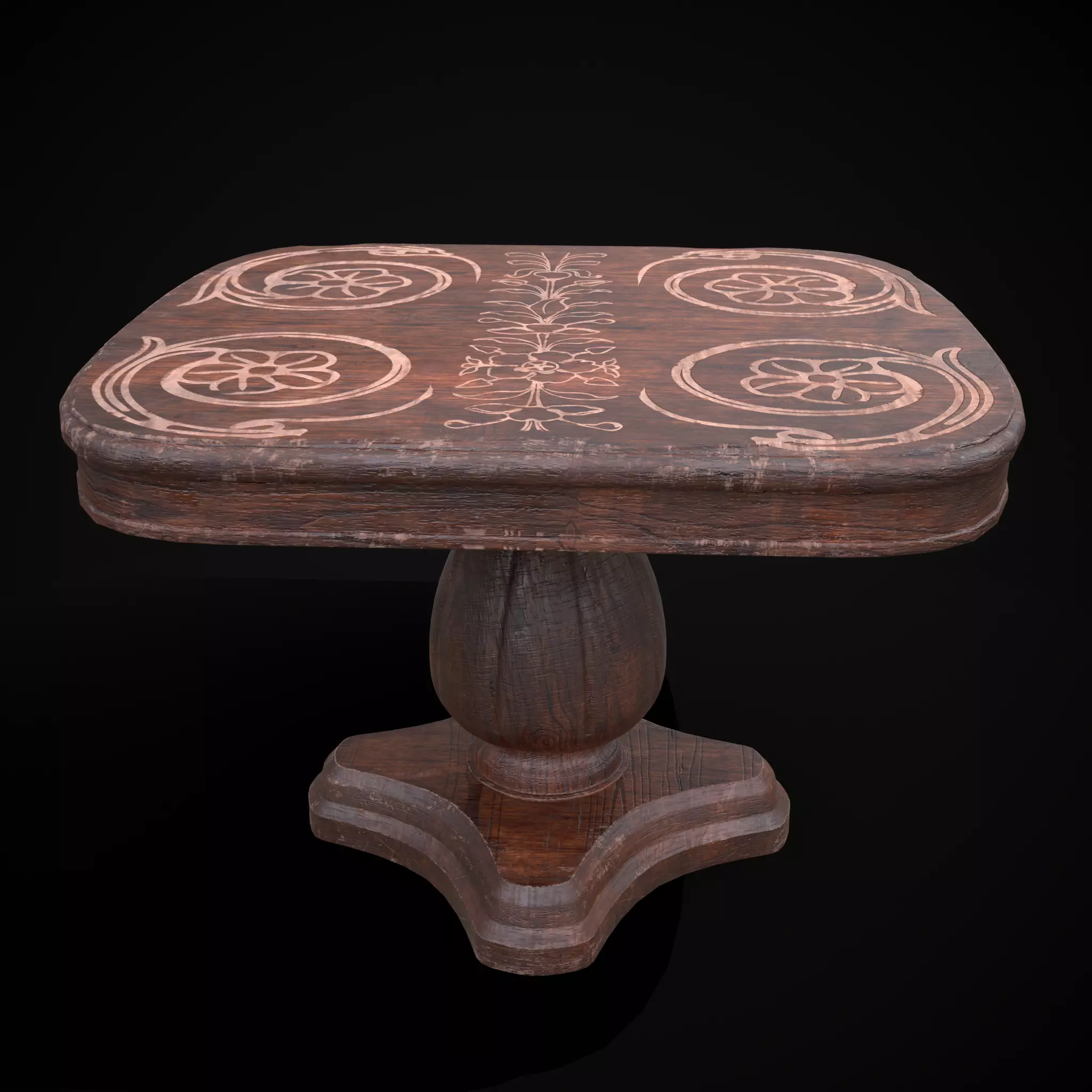 Renaissance Round Table Low-poly 3D model_0