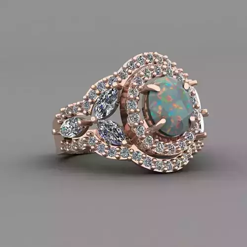 Opel Diamond Ring For Women 3d Print Model