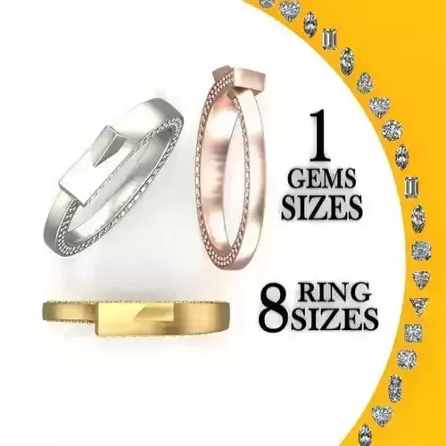 Ring with gems in a circle