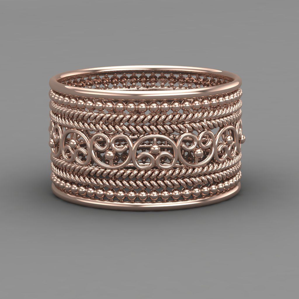 Plain Indian Band Ring For Women 3d Print Model 3D print model_1