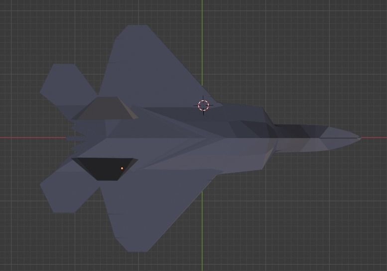 f22 raptor low poly jet Low-poly 3D model_6