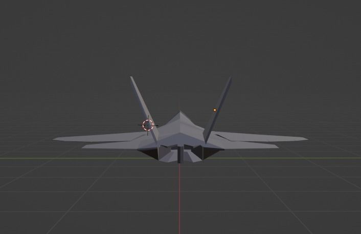 f22 raptor low poly jet Low-poly 3D model_2