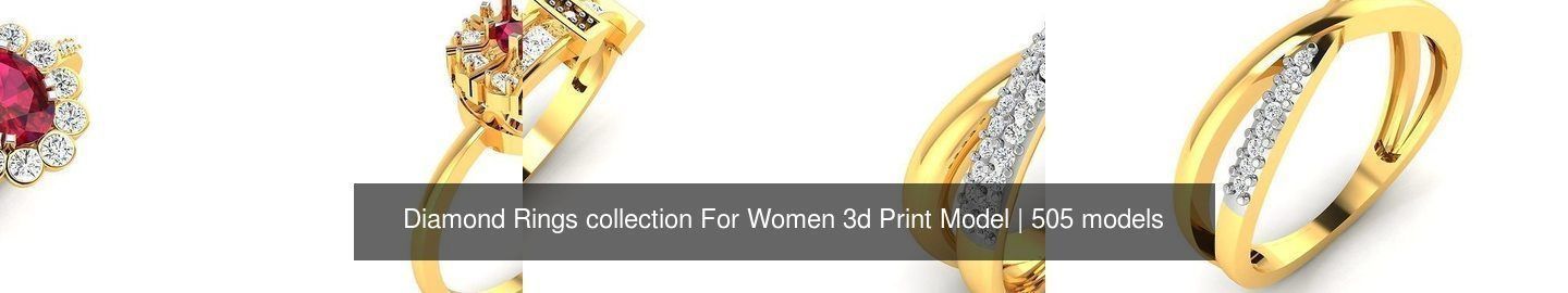 Diamond Rings collection For Women 3d Print Model _103