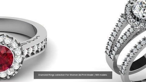Diamond Rings collection For Women 3d Print Model _259