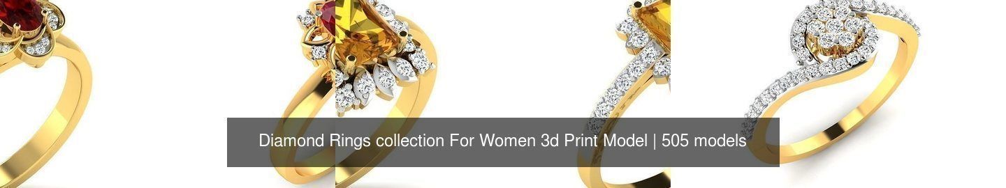 Diamond Rings collection For Women 3d Print Model _355