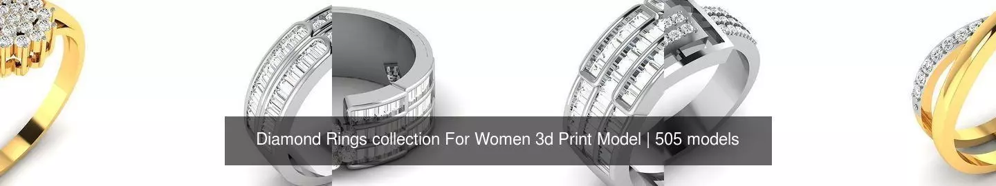 Diamond Rings collection For Women 3d Print Model _13