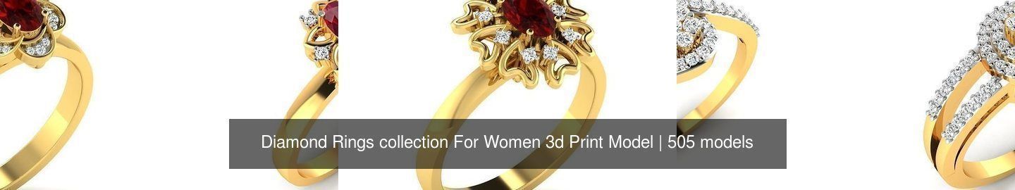 Diamond Rings collection For Women 3d Print Model _328