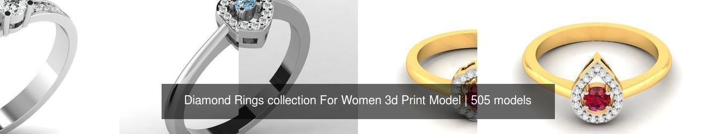Diamond Rings collection For Women 3d Print Model _224