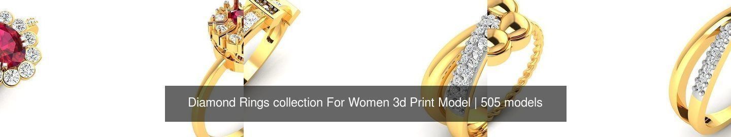 Diamond Rings collection For Women 3d Print Model _73