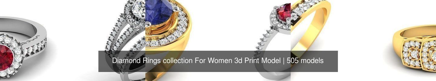 Diamond Rings collection For Women 3d Print Model _275