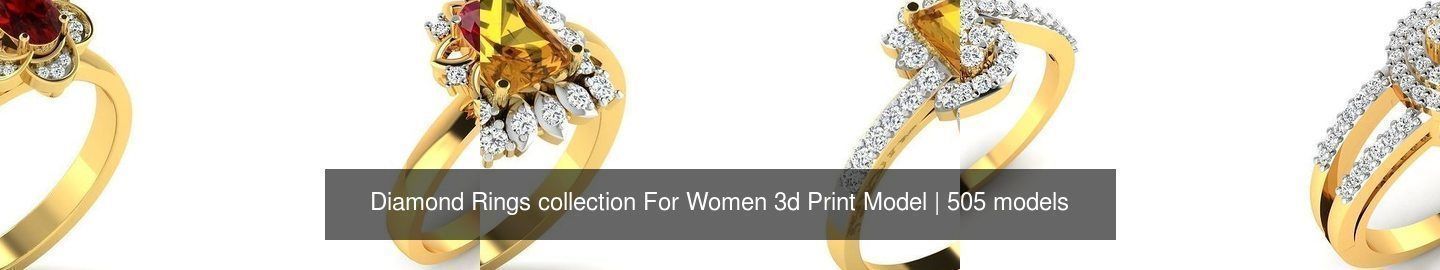 Diamond Rings collection For Women 3d Print Model _362
