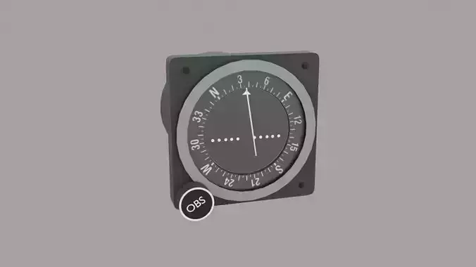 VOR Receiver with OBS and CDI Low-poly 3D model