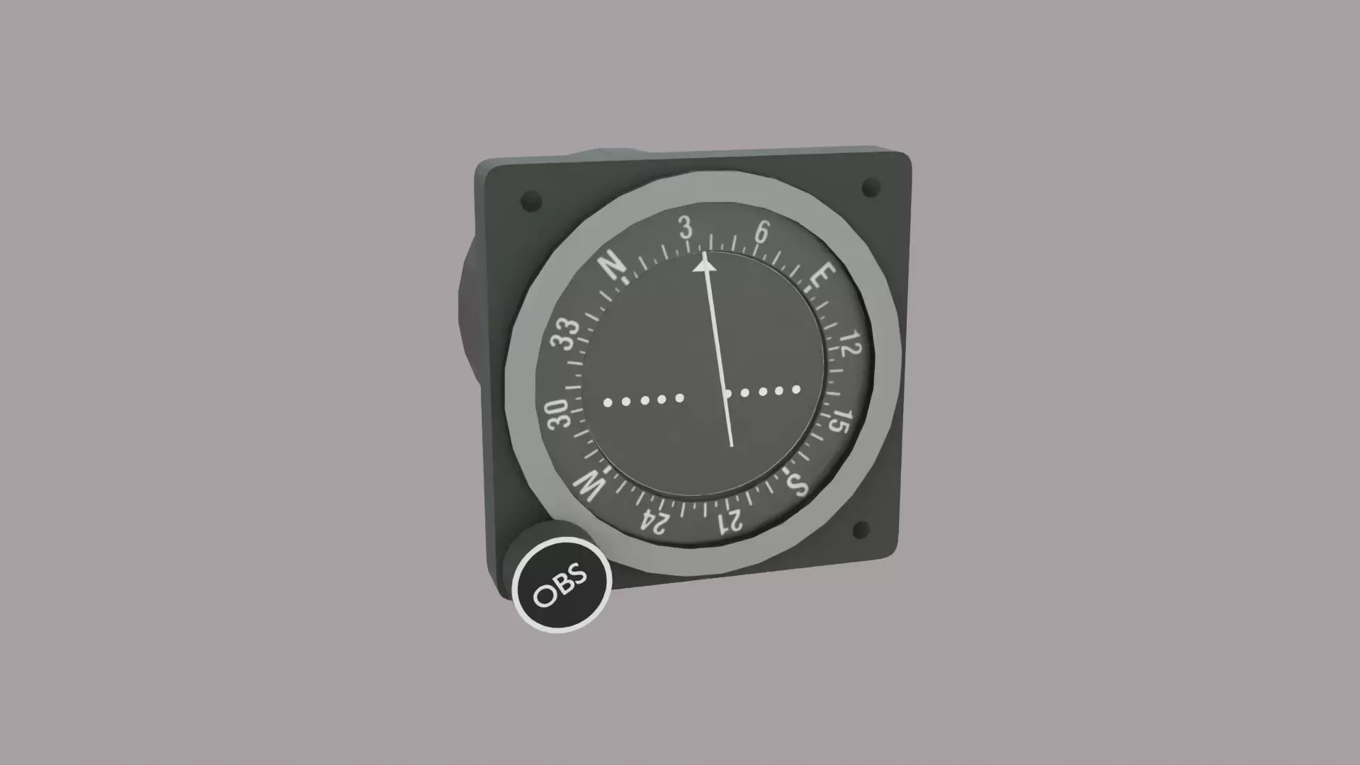 VOR Receiver with OBS and CDI Low-poly 3D model_0