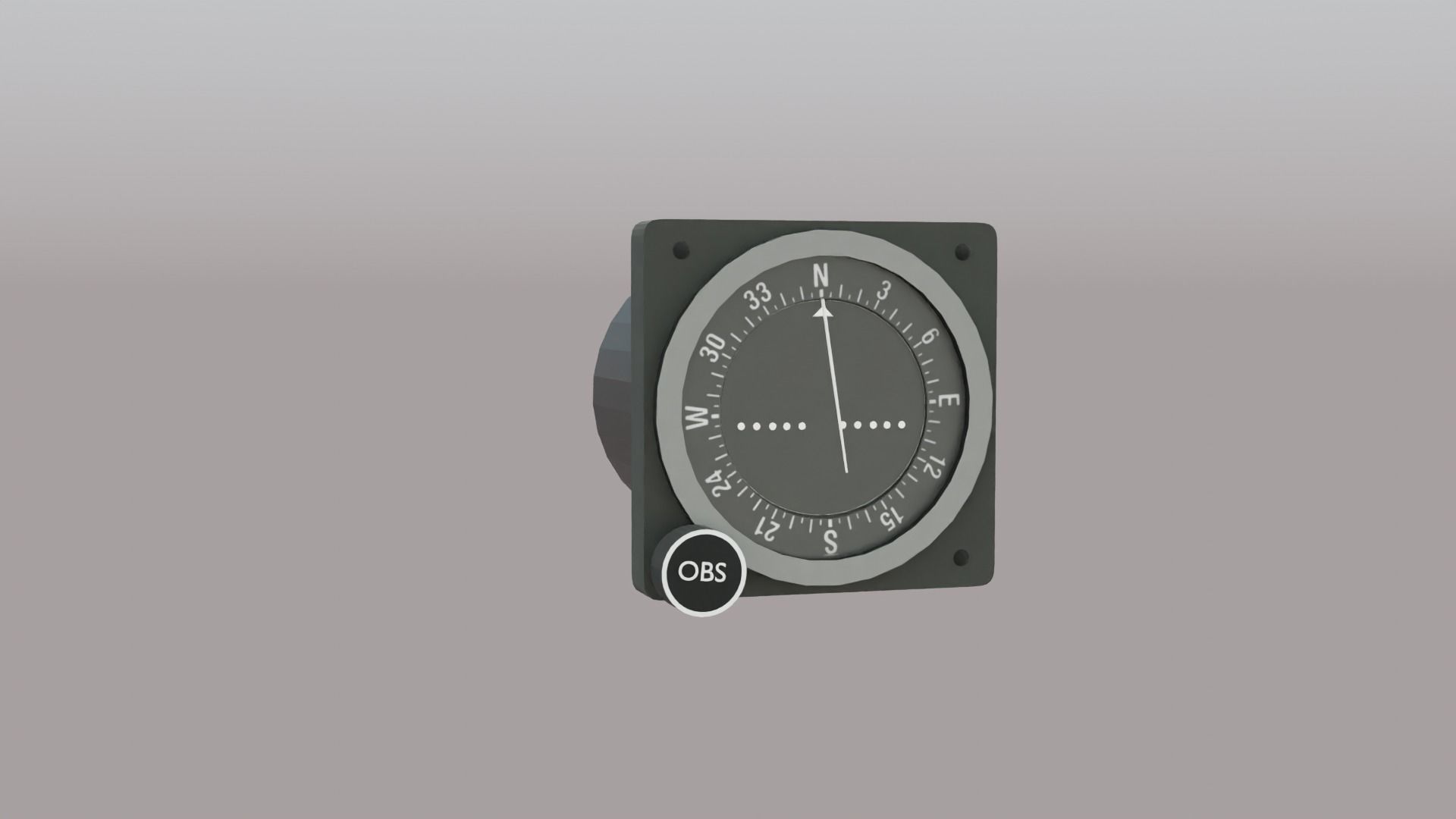 VOR Receiver with OBS and CDI Low-poly 3D model_4
