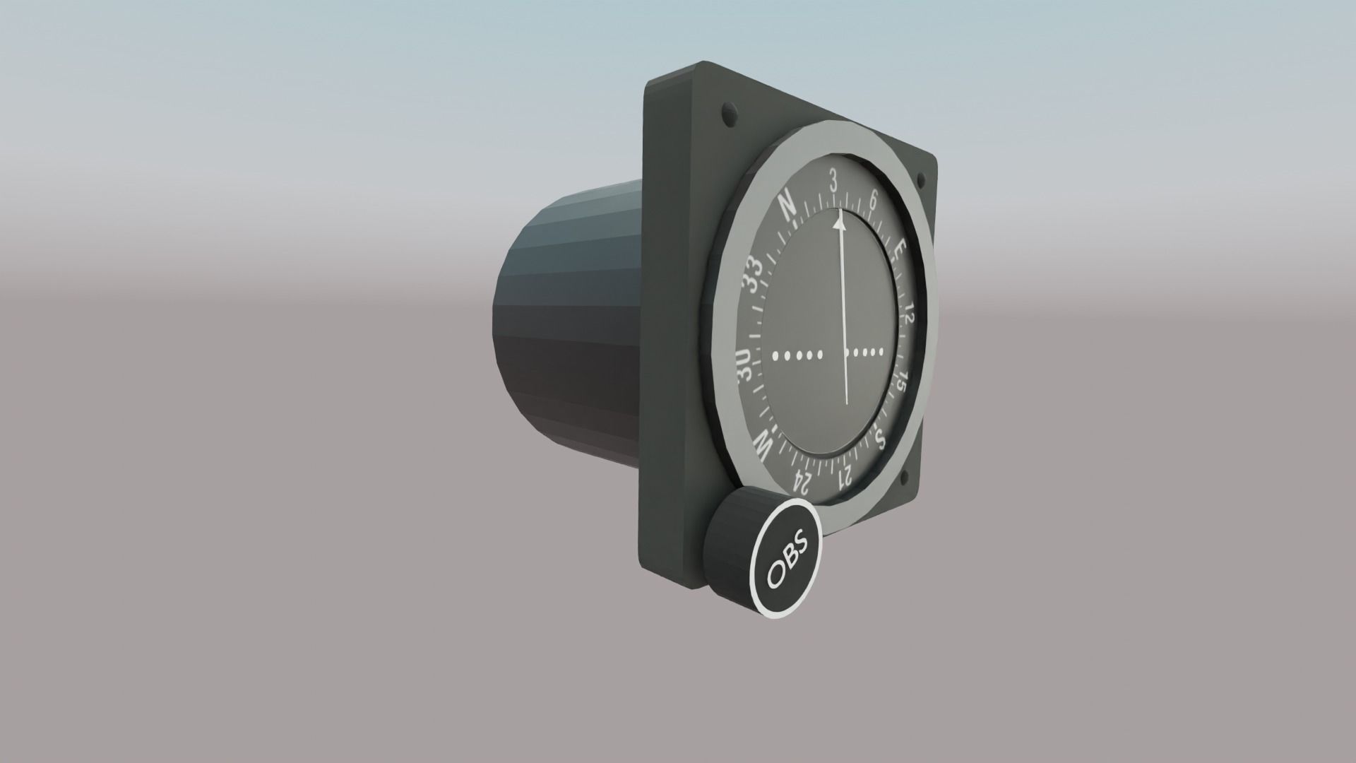 VOR Receiver with OBS and CDI Low-poly 3D model_2
