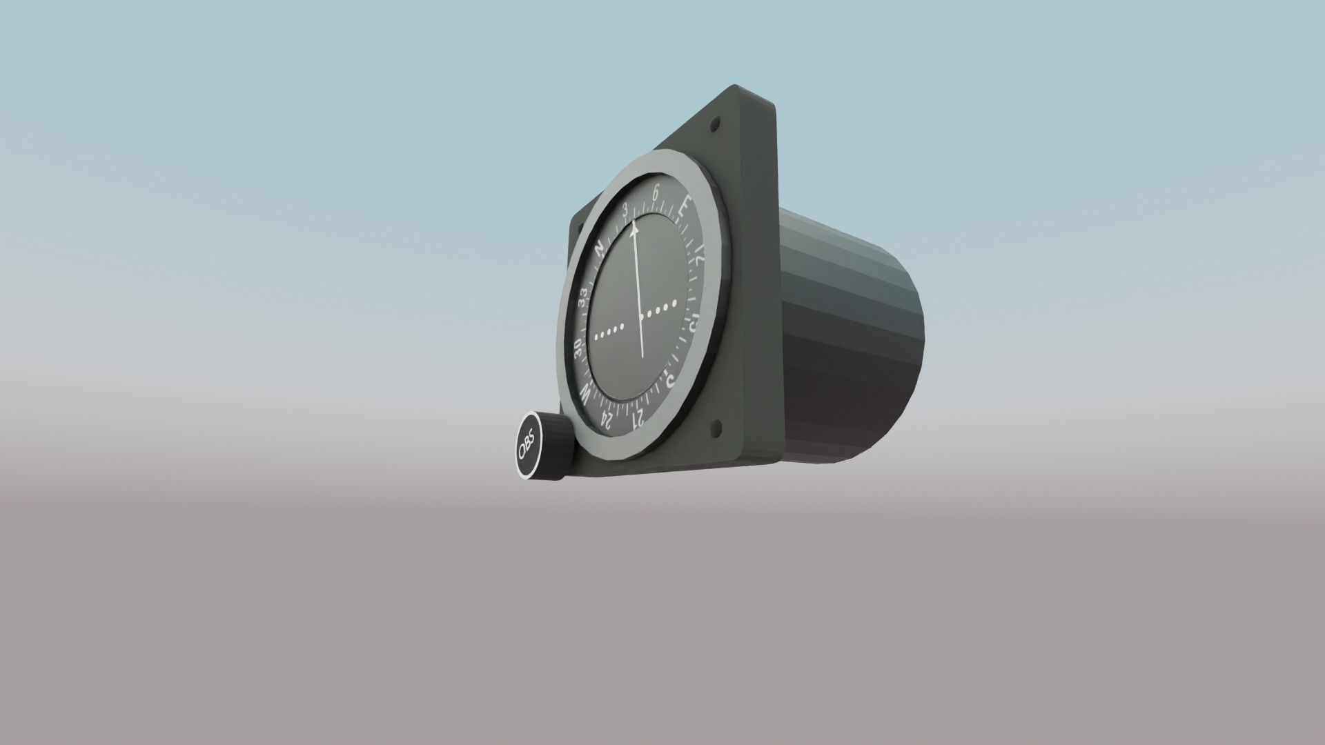 VOR Receiver with OBS and CDI Low-poly 3D model_3