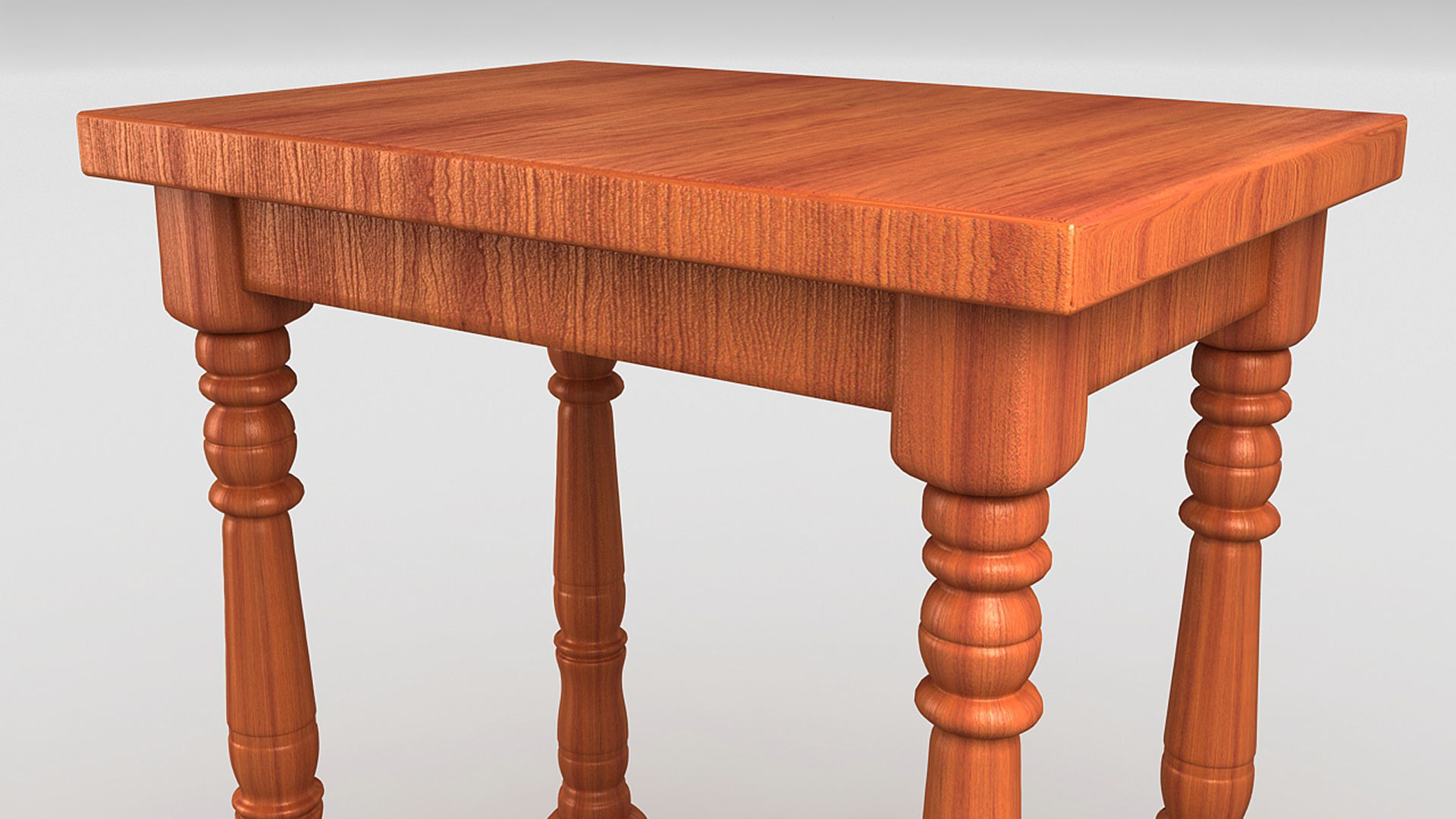 Cafe Wooden Table  3D model_6