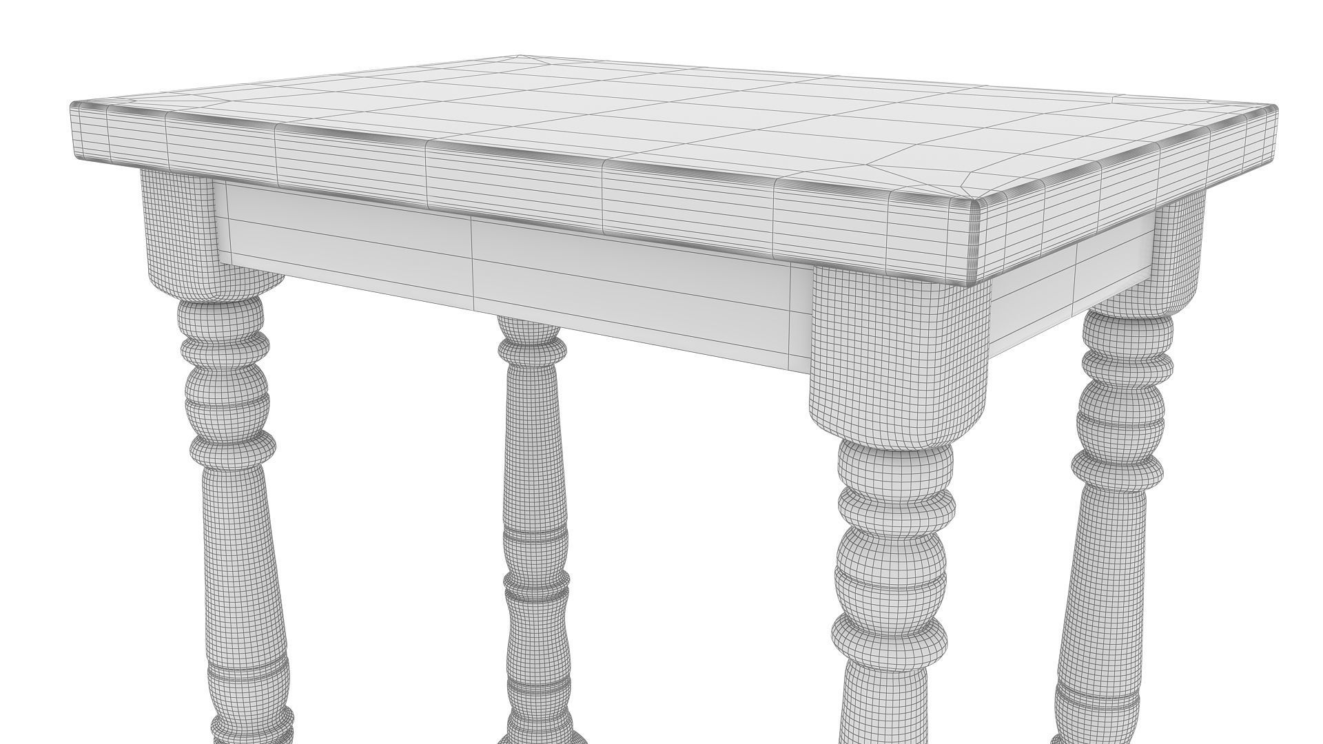Cafe Wooden Table  3D model_7