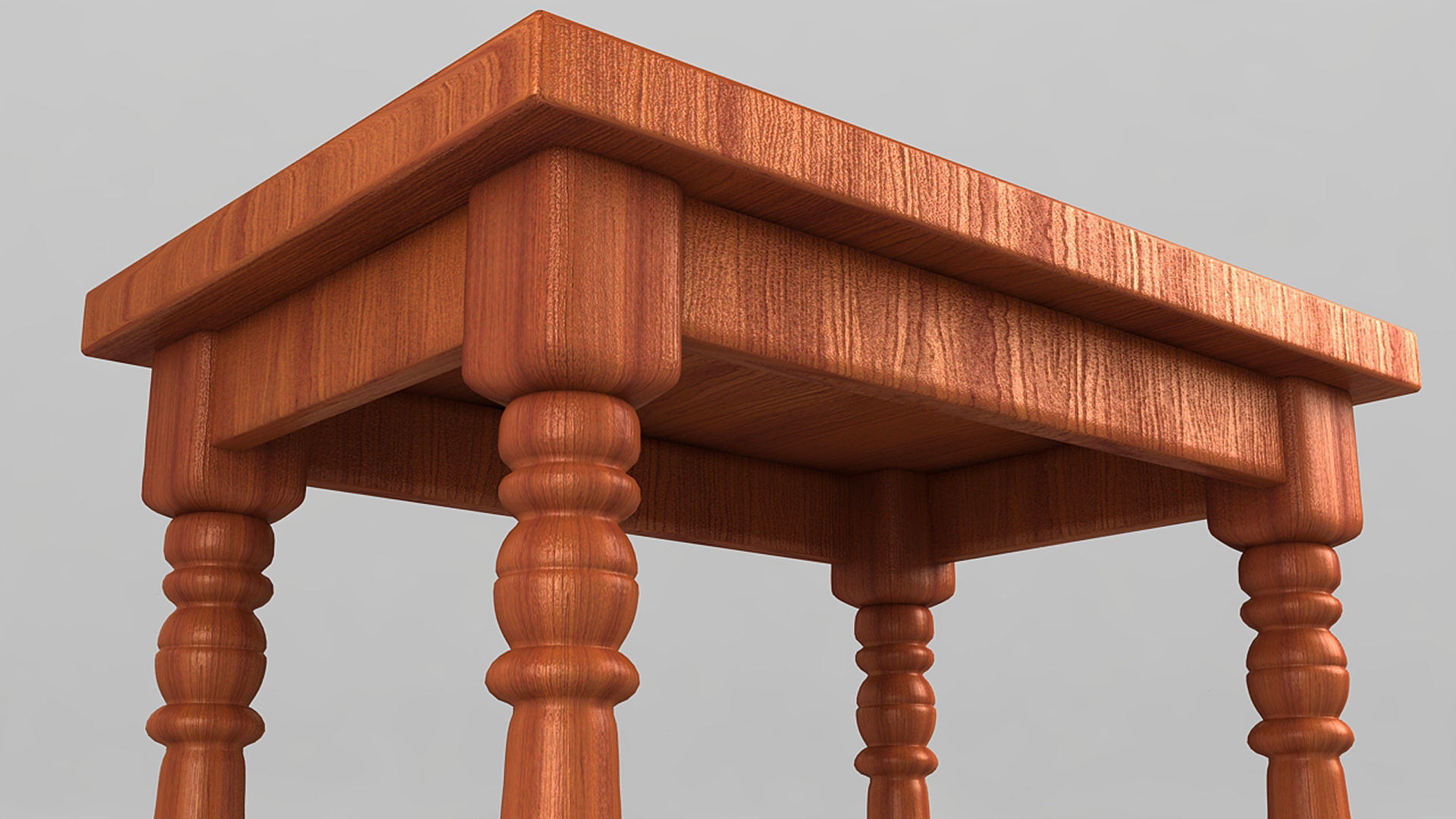 Cafe Wooden Table  3D model_9