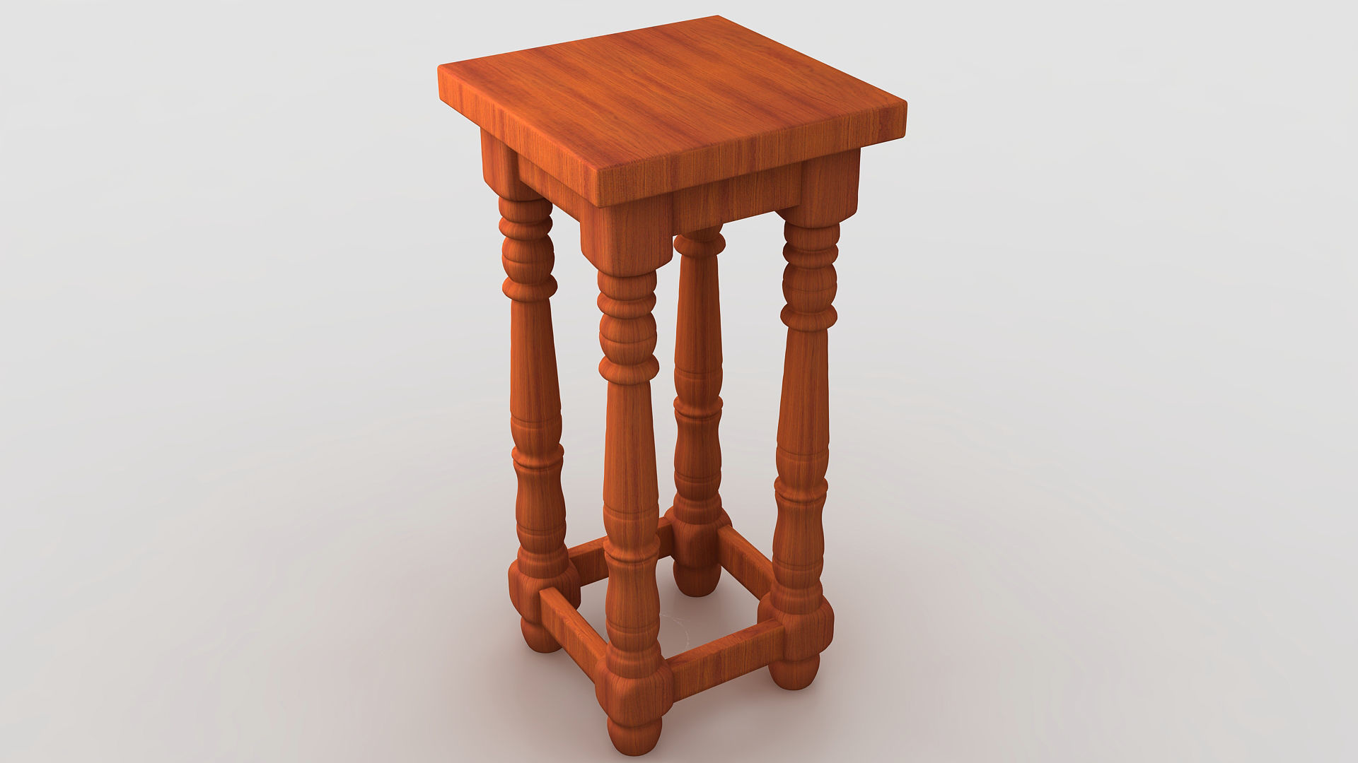 Cafe Wooden Table  3D model_15