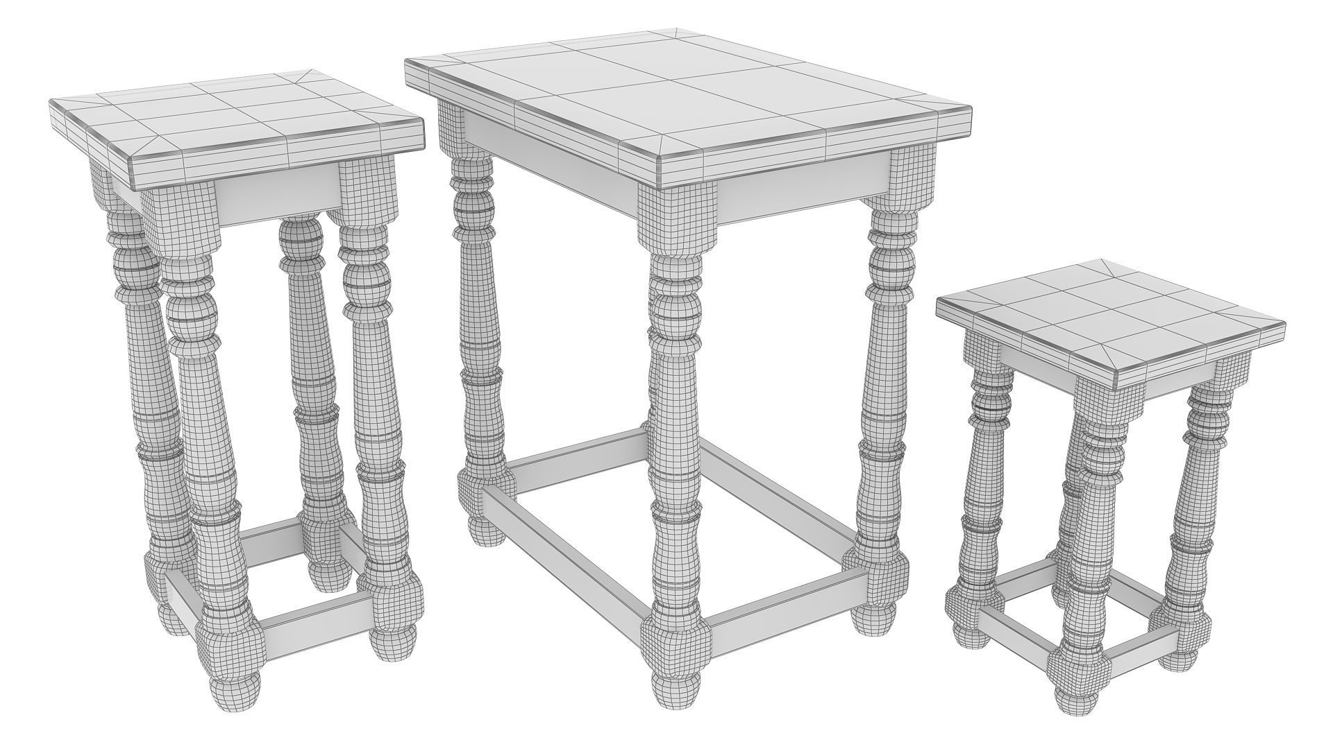 Cafe Wooden Table  3D model_2