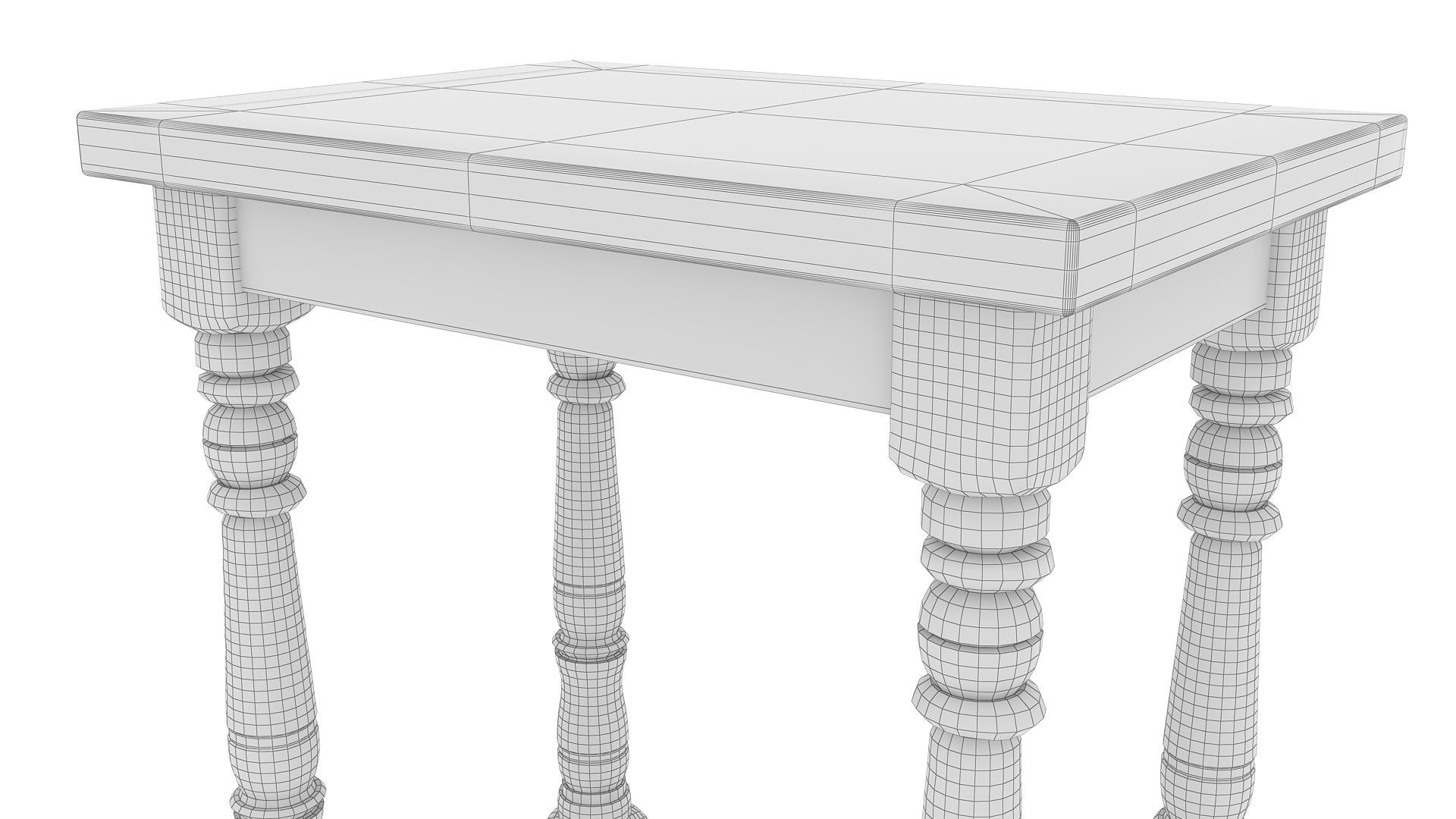 Cafe Wooden Table  3D model_8
