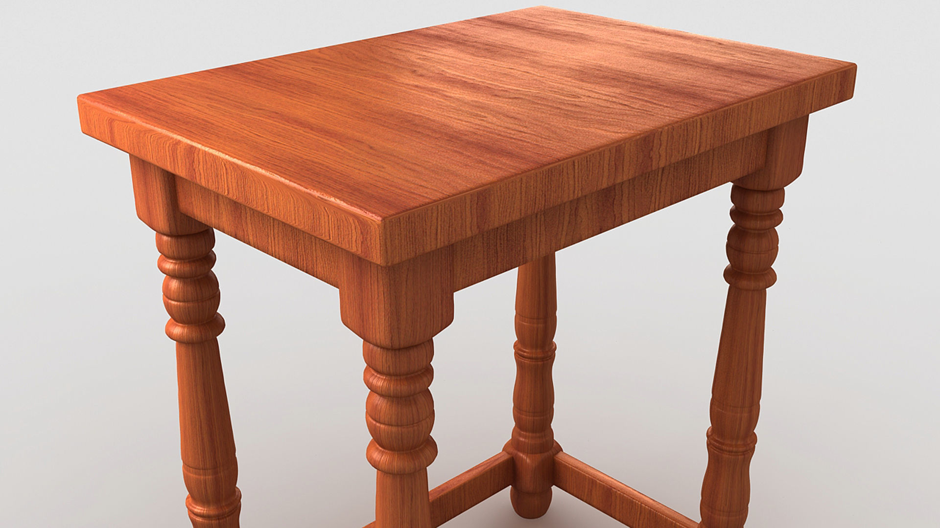 Cafe Wooden Table  3D model_14