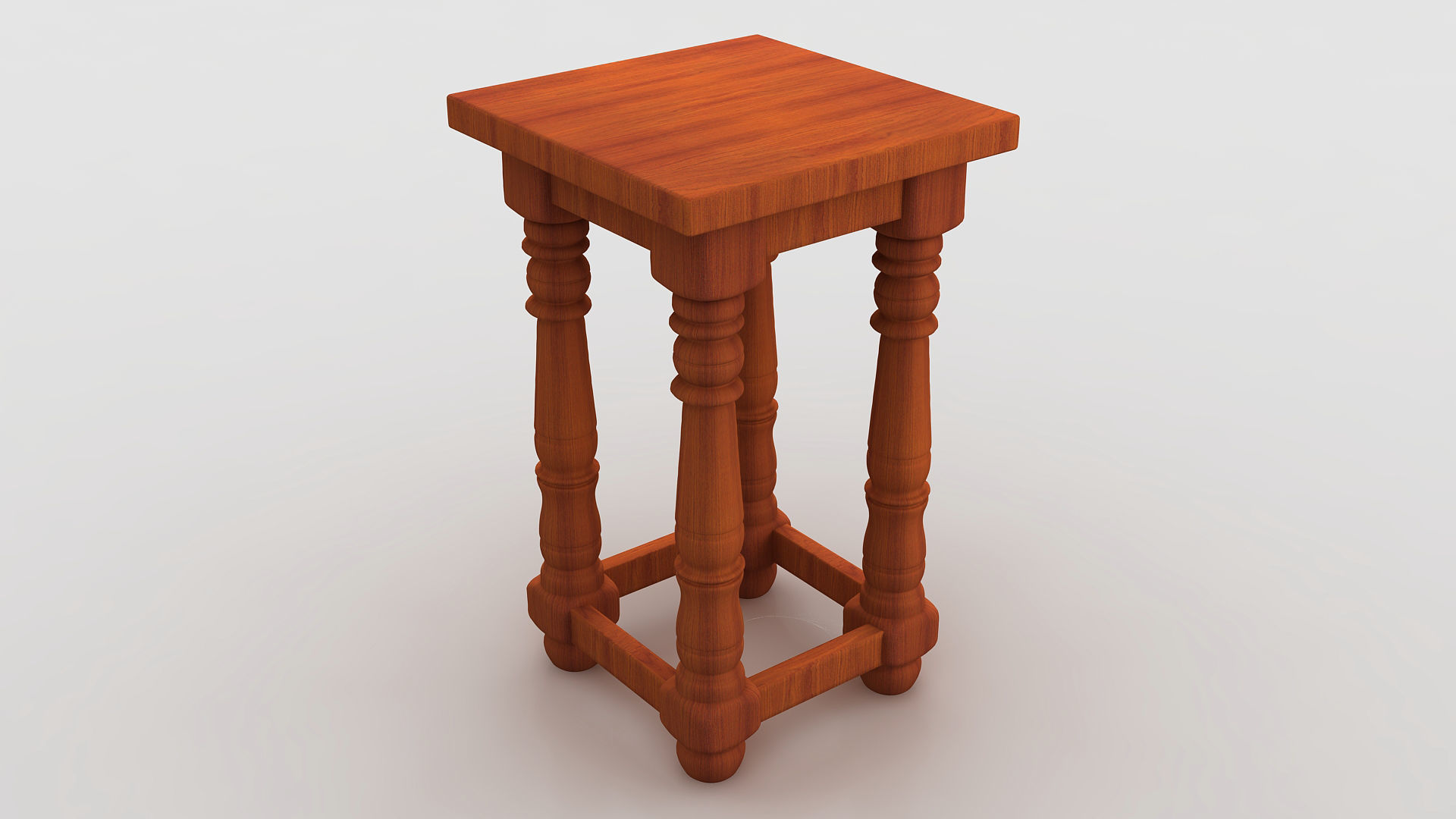 Cafe Wooden Table  3D model_17