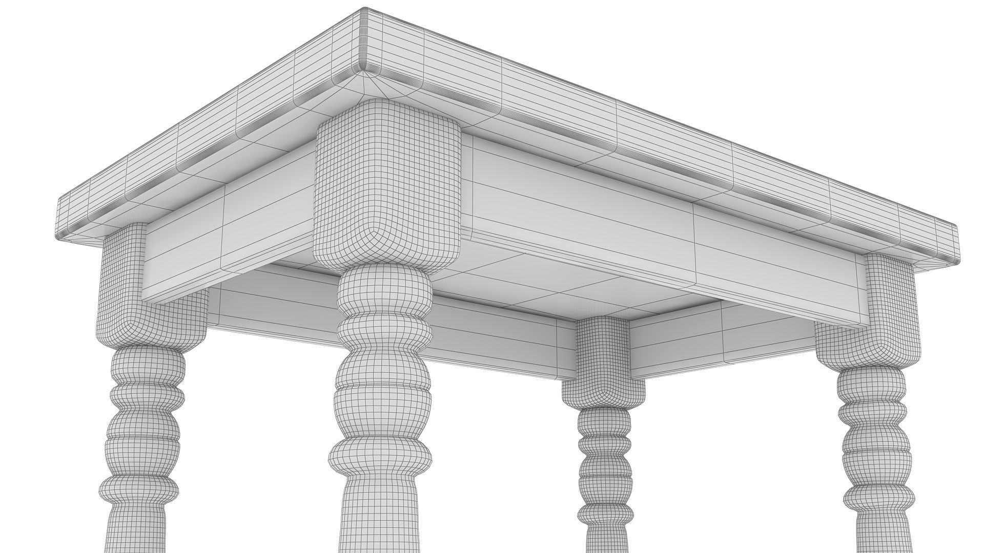 Cafe Wooden Table  3D model_10