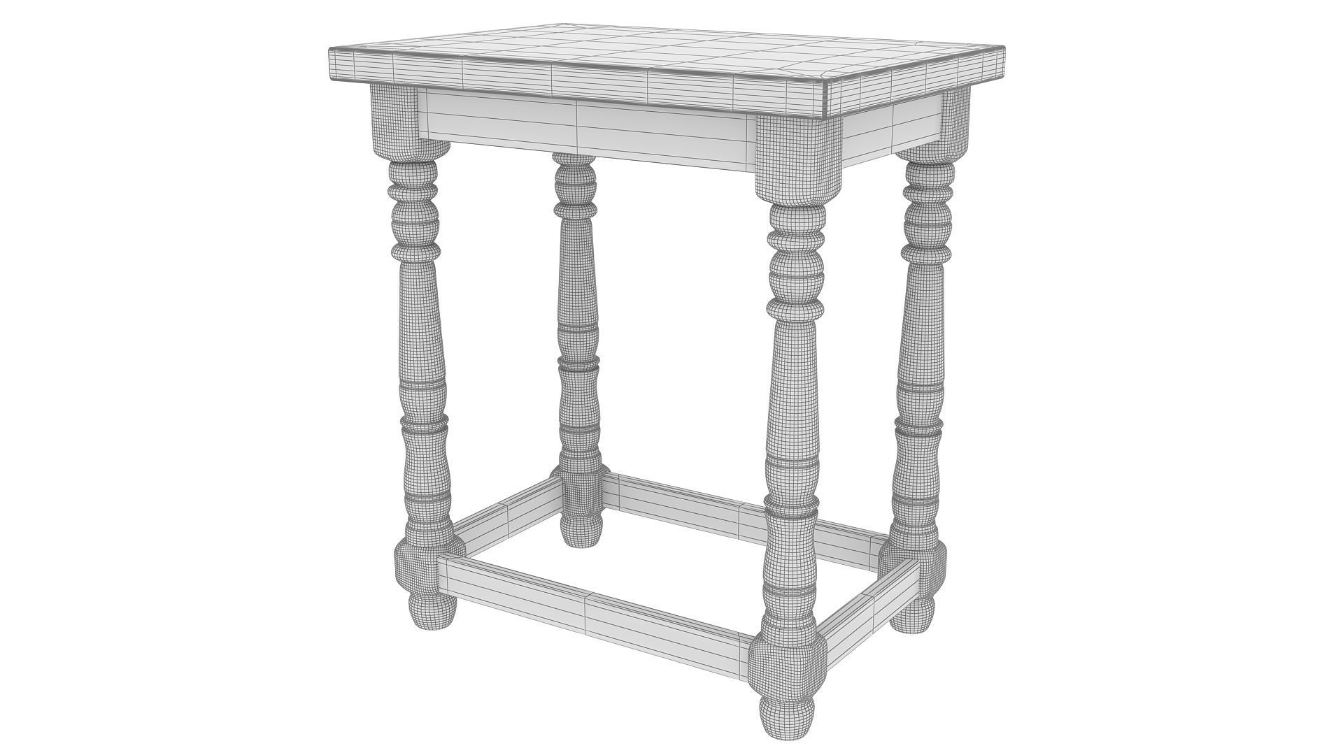 Cafe Wooden Table  3D model_5