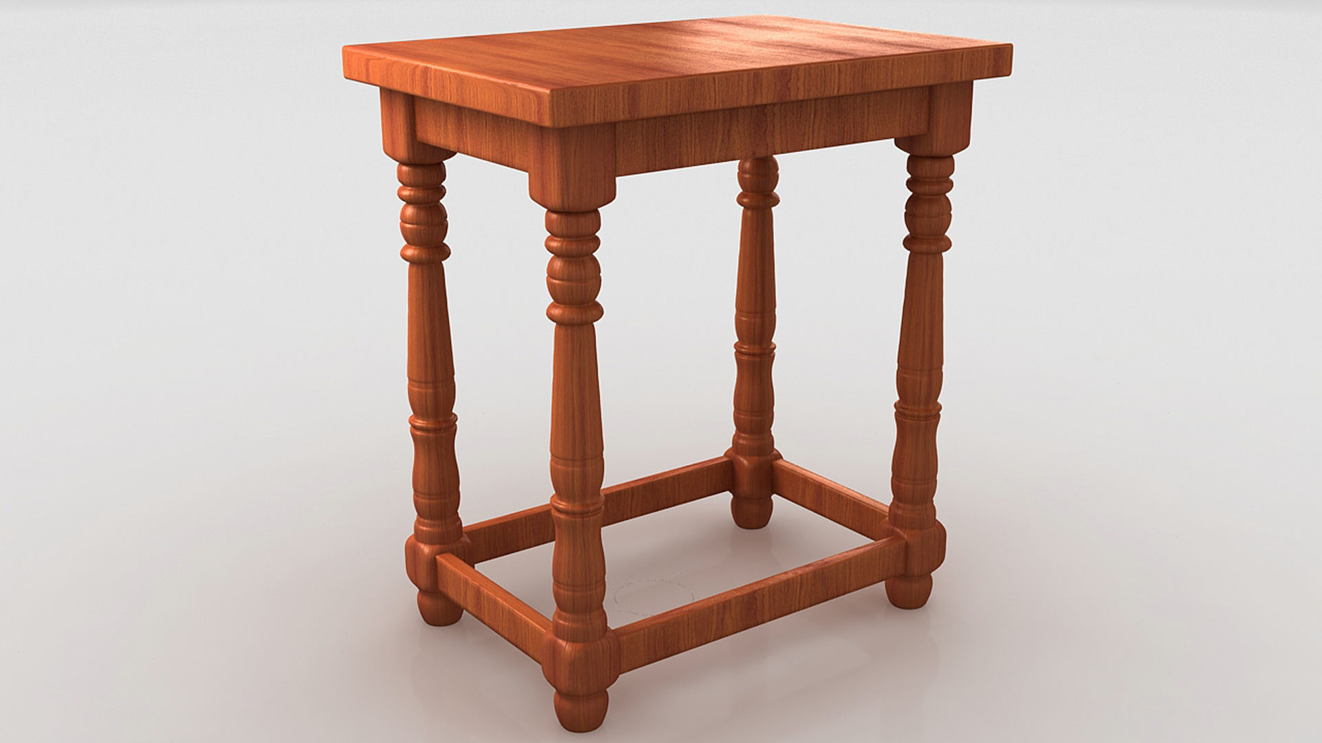 Cafe Wooden Table  3D model_12