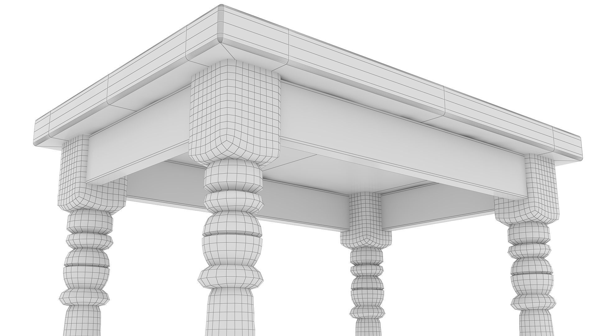 Cafe Wooden Table  3D model_11