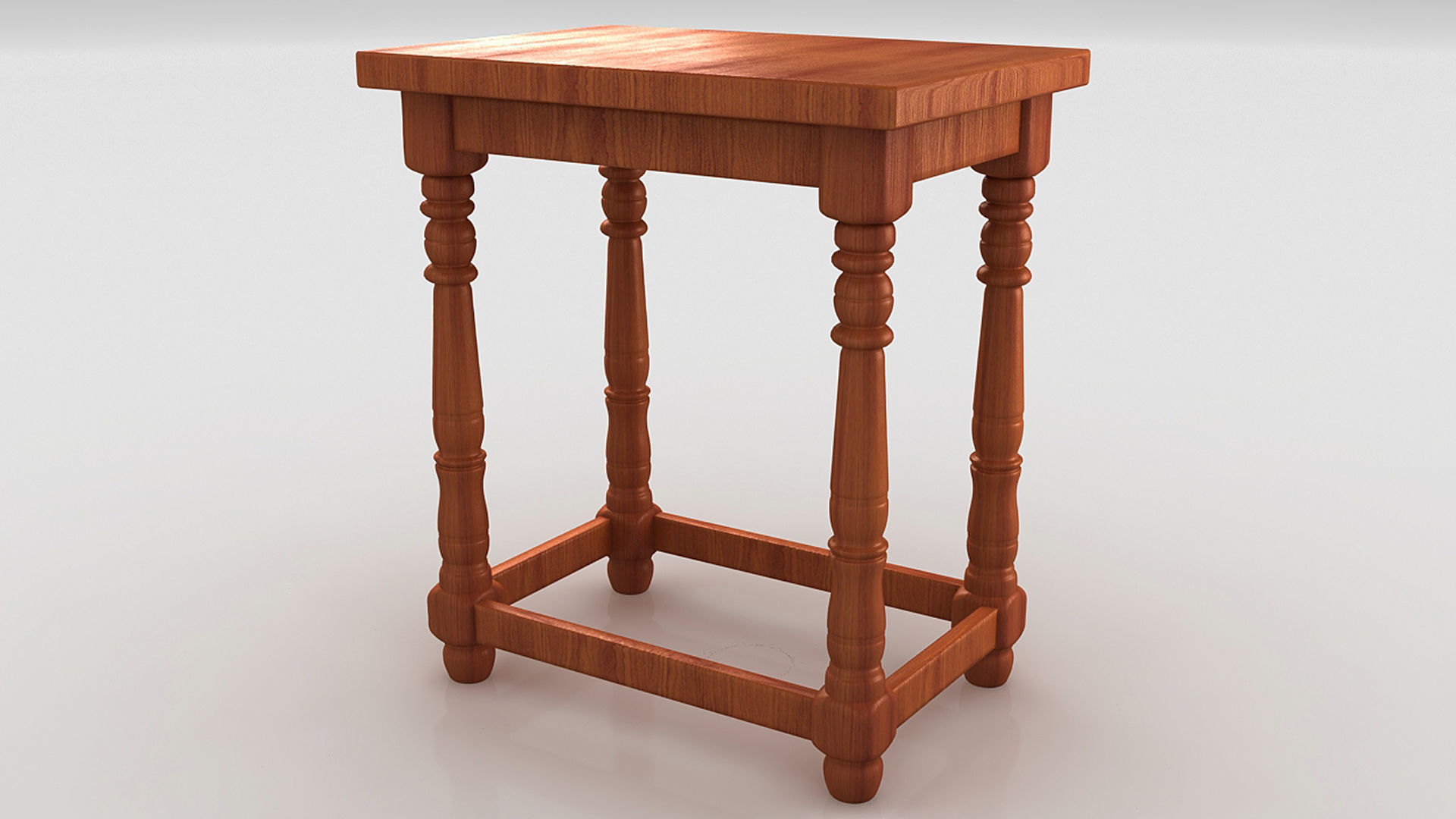 Cafe Wooden Table  3D model_3