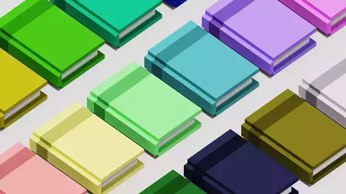 Books Voxel Free low-poly 3D model