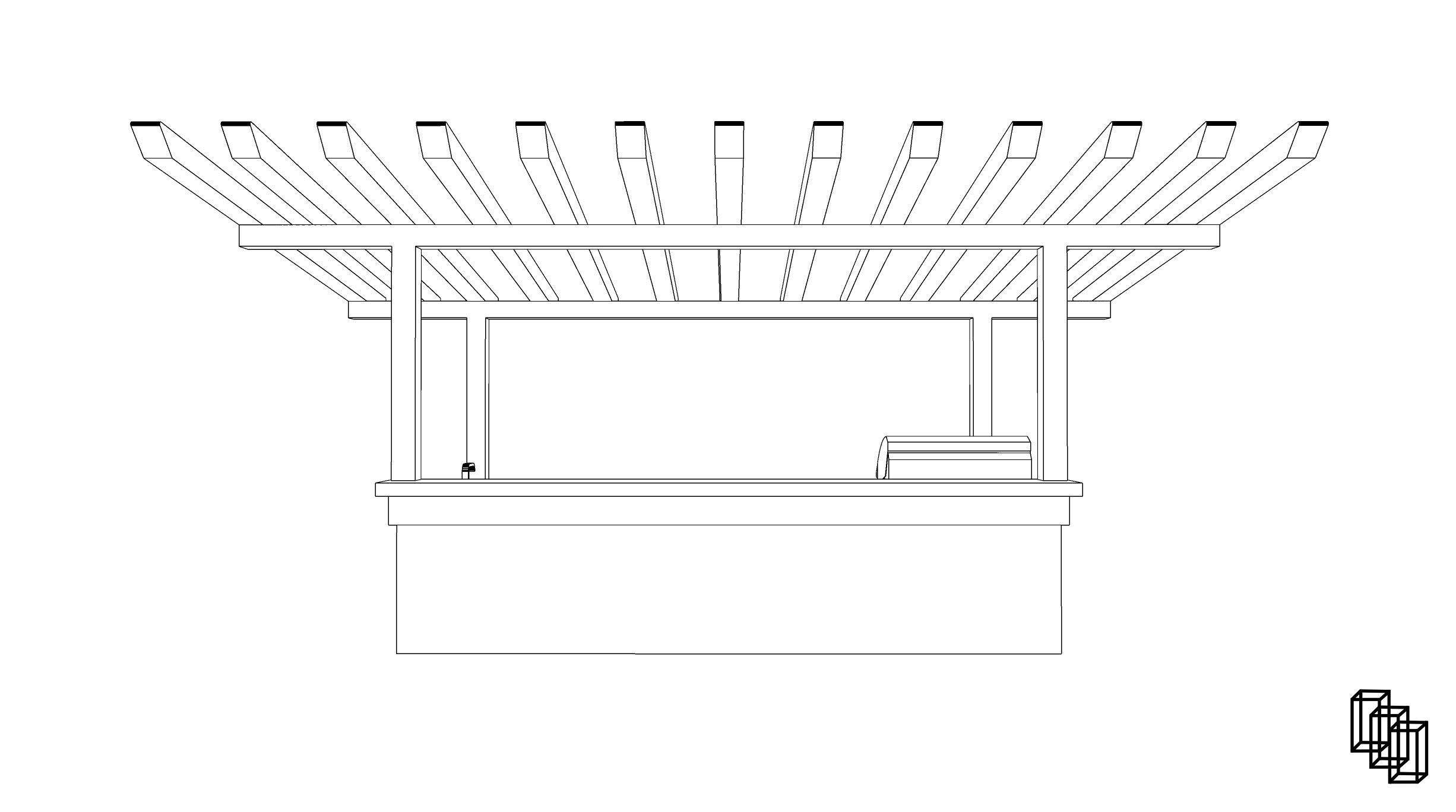 Outdoor Kitchen Low-poly 3D model_7